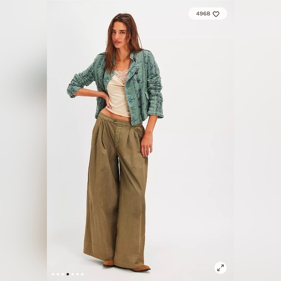 NWT Free People Lotty Jaquard Jacket / Steel Sea XL - Picture 4 of 9